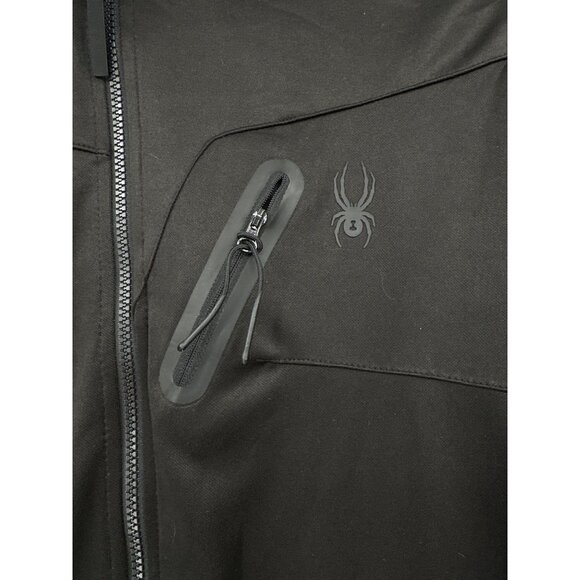Spyder Men’s Size XL Black Active Pro WEB Full Zip Outdoor Softshell Jacket - Picture 2 of 6